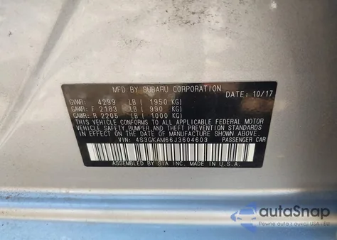 2018 Subaru Impreza 2.0I Sport z USA, uszkodzony, nr VIN 4S3GKAM66J3604603